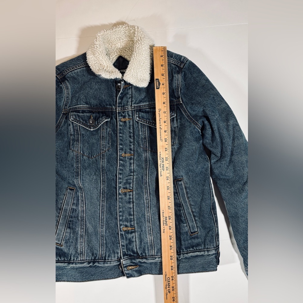 Hot Topic Sherpa Jean Jacket Size XS Gorpcore Casual blokecore retro boho - Picture 4 of 5